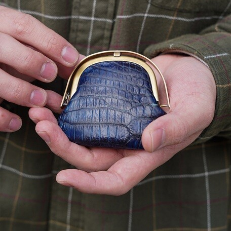 藍染め crocodile - coin case-