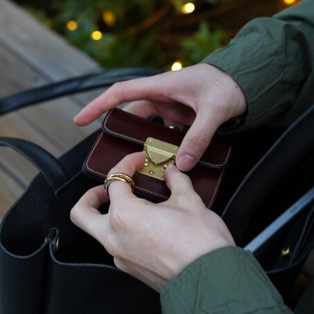 Cordovan - Brass Parts Mini Wallet -