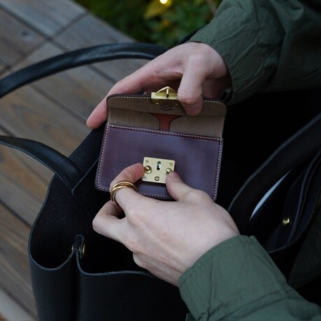 Cordovan - Brass Parts Mini Wallet -
