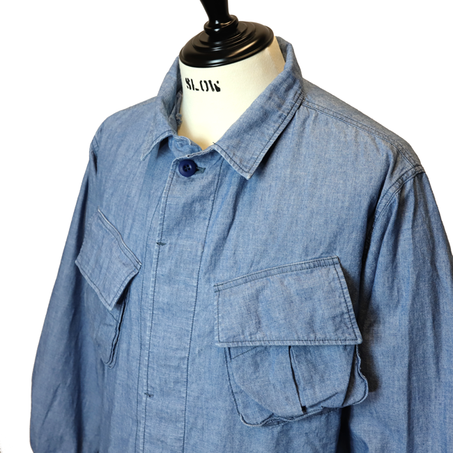 chambray fatigue jacket | SLOW – スロウ 公式ECサイト | 革製の 