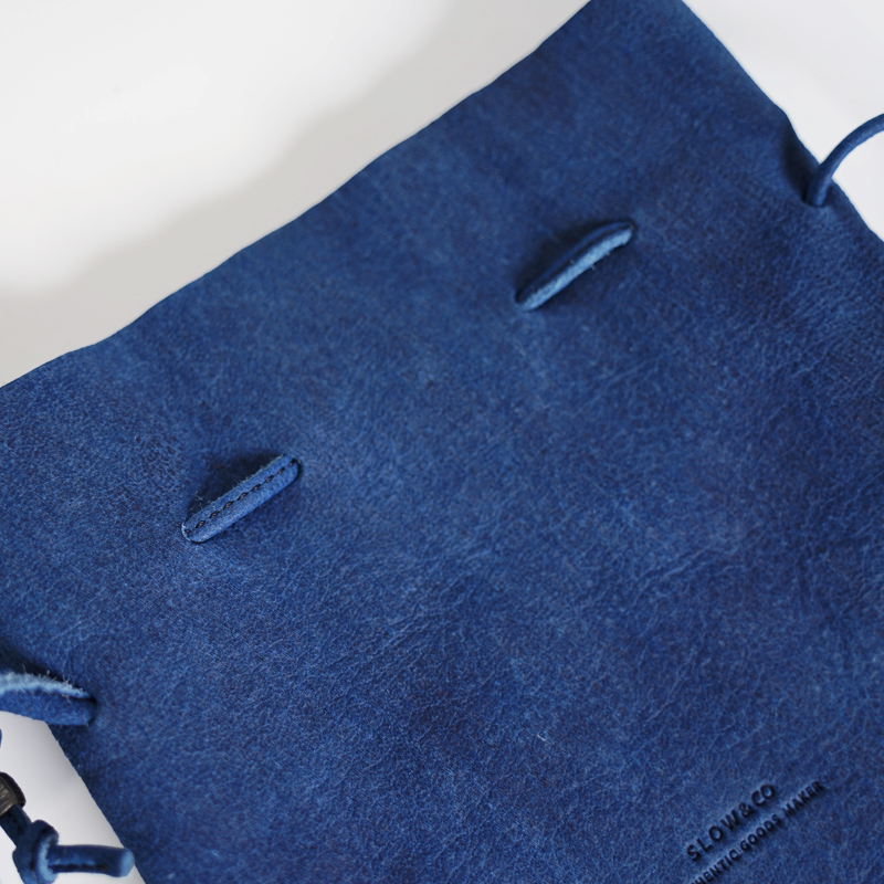 藍染め Deer Nubuck - 2Way Draw String Shoulder Bag -