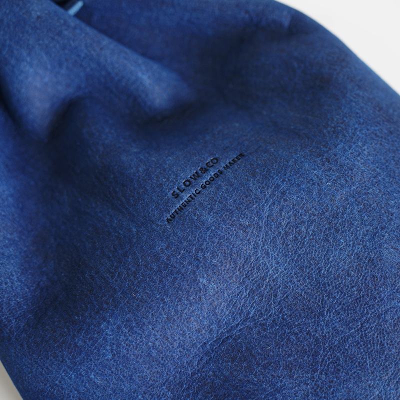 藍染め Deer Nubuck - 2Way Draw String Shoulder Bag -