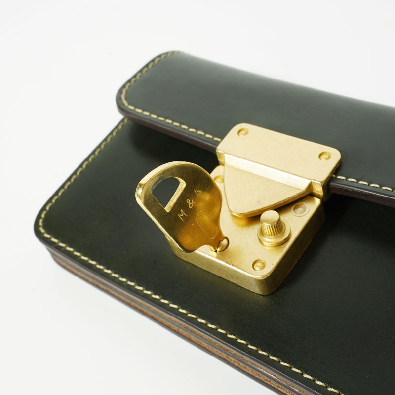 Cordovan-brass parts mini wallet -2024SS